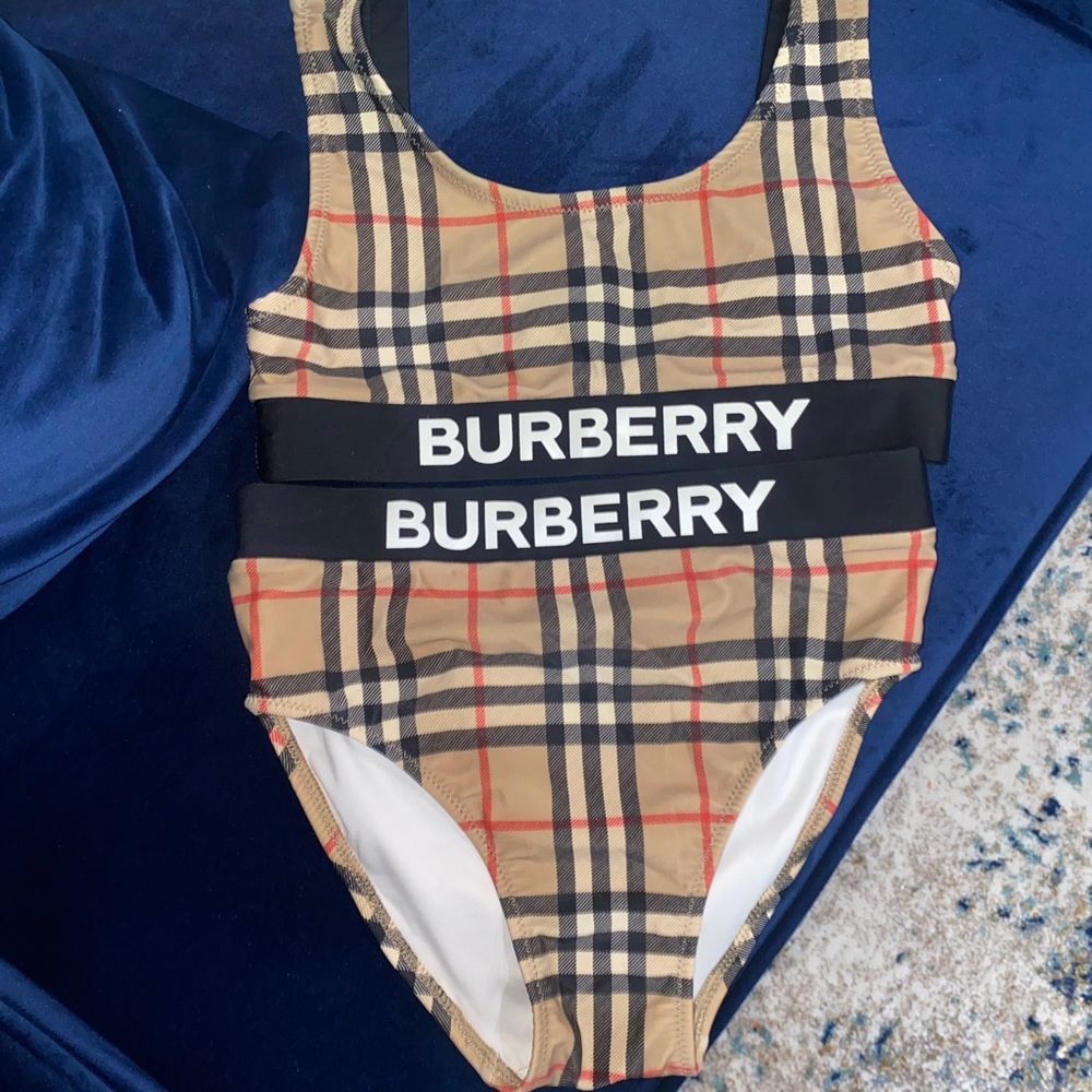 Kids 2 piece stylish Burberry bathing suit